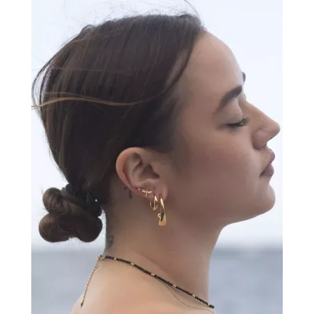 Pendientes ZUMA Oro | Aros Ovalados Chunky Dorados - moon
