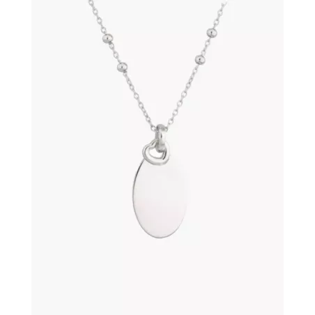 Collar de Plata de Ley Medalla con Chapa Ovalada - moon