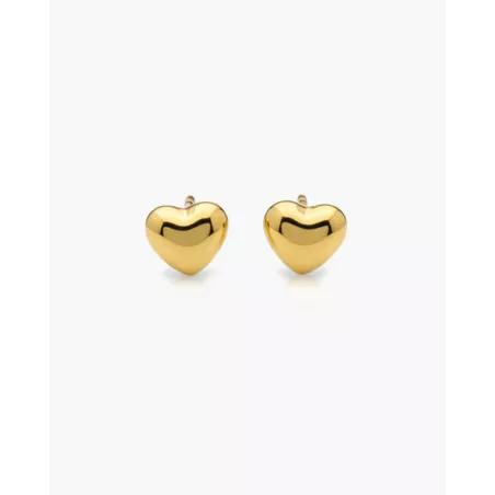 Pendientes Corazón con Volumen en dorado | moon