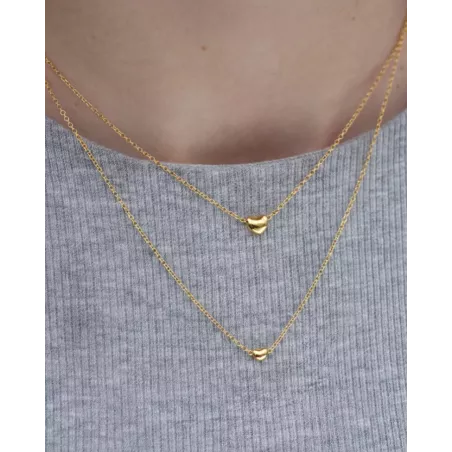 Sterling Silver Heart Necklace with 18k Gold Plating | moon