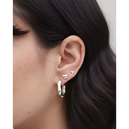 Sterling Silver Heart Earrings | moon