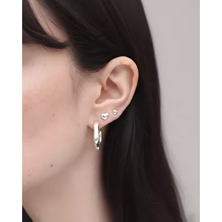 Sterling Silver Heart Earrings | moon