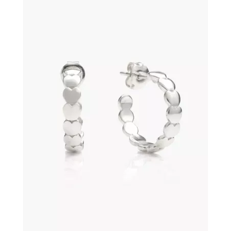 CIEL Silver Earrings | Heart Hoop Earrings in 925 Sterling Silver - moon
