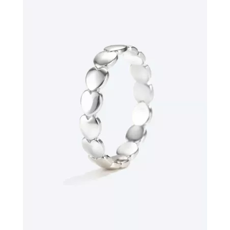 CIEL Silver Ring | Silver Ring with Continuous Hearts - moon