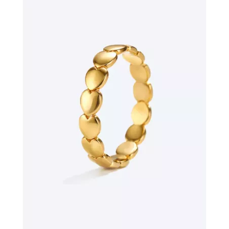 Anillo CIEL Oro | Anillo Dorado de Plata 925 con Corazones - moon