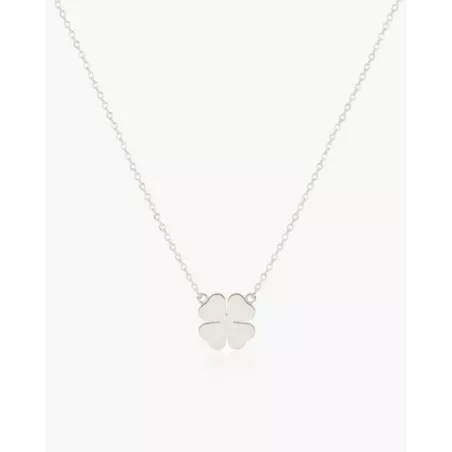 MIZU Silver Necklace | Four-Leaf Clover Necklace in 925 Sterling Silver - moon
