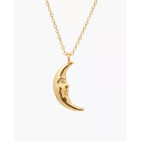 NOX Gold Necklace | Gold Crescent Moon Necklace in 925 Sterling Silver - moon