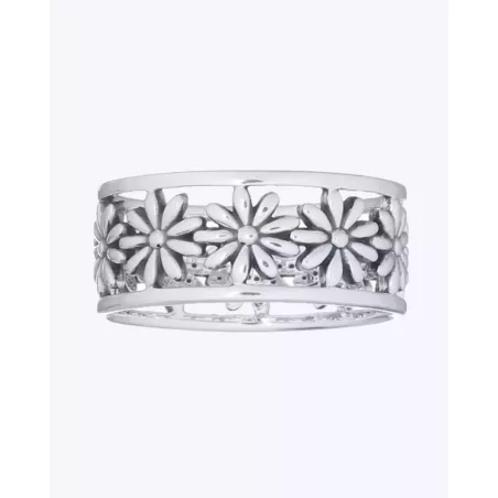 IRIS Ring | Floral Openwork Design Silver Ring - moon
