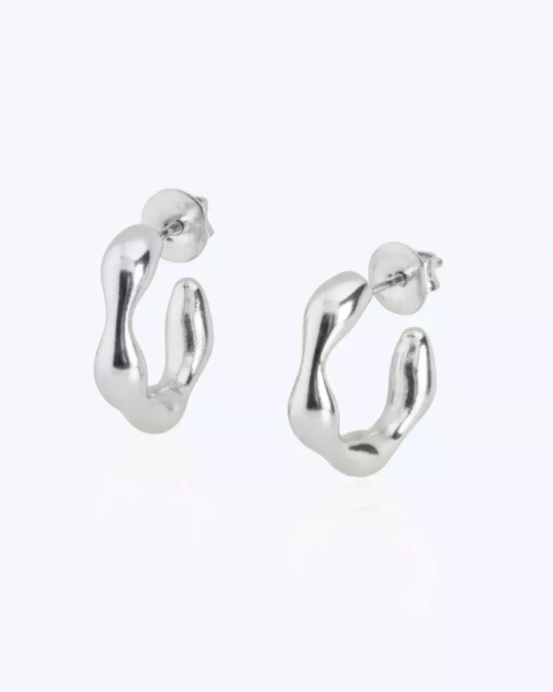 Pendientes KALAYO mini| Pendientes de aro irregular pequeños - moon