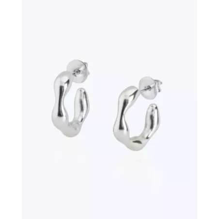 KALAYO Mini Earrings | Small Irregular Hoop Earrings - Moon