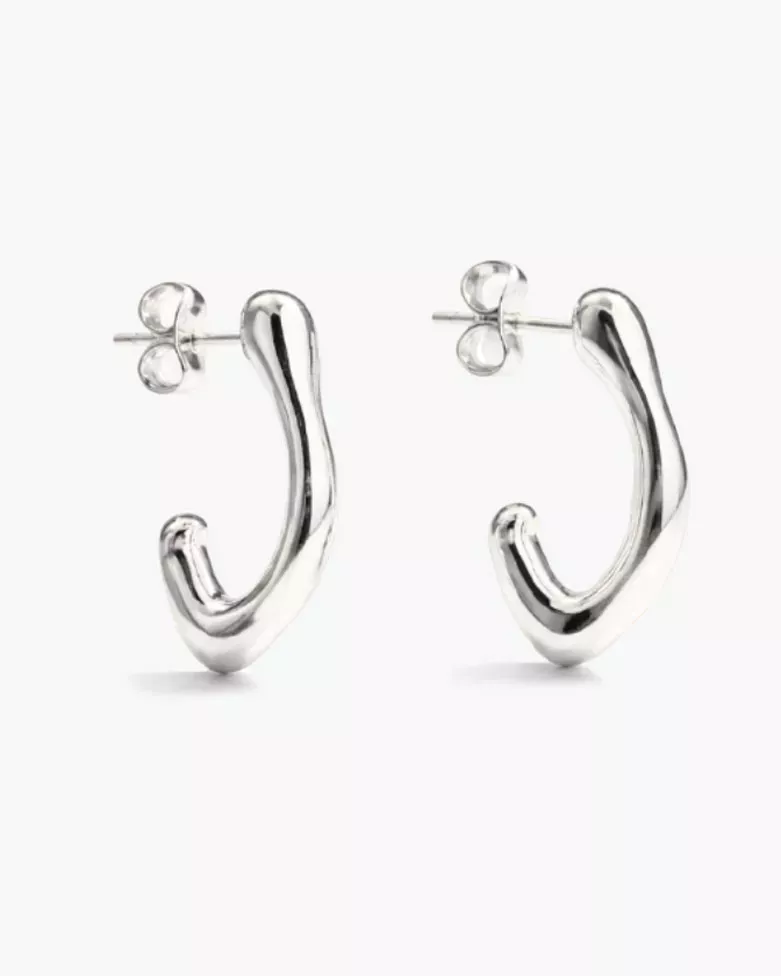 Pendientes ZAFRA | Pendientes Irregulares Alargados en Plata - moon