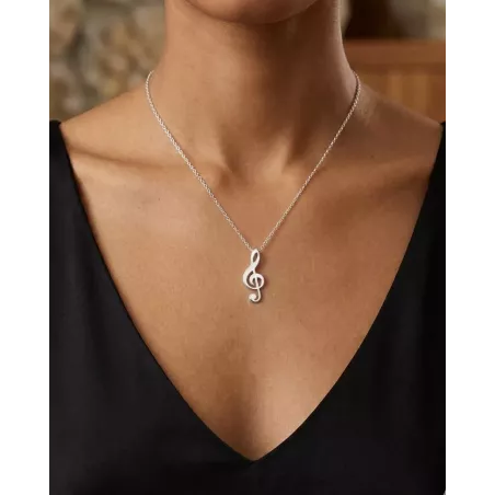 Collar Clave de Sol en Plata de Ley 925 - moon
