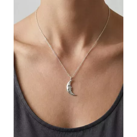 NOX Necklace | 925 Sterling Silver Crescent Moon Choker - moon