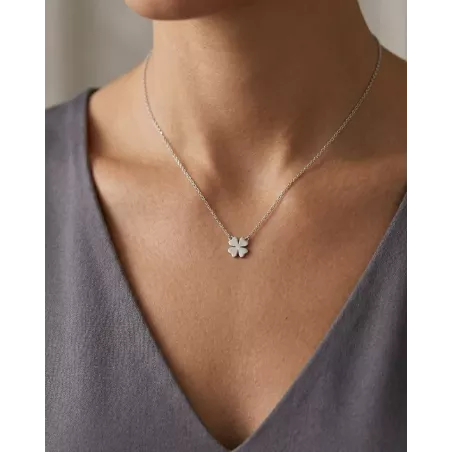 Collar MIZU plata | Collar Trébol de Cuatro Hojas Plata 925 - moon