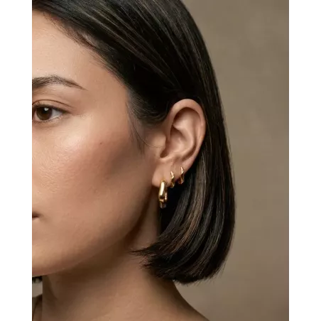 KALAYO Mini Gold Hoop Earrings | Irregular Hoop Earrings in Gold-Plated Silver - Moon