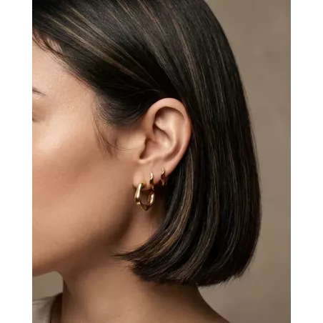KALAYO Mini Gold Hoop Earrings | Irregular Hoop Earrings in Gold-Plated Silver - Moon