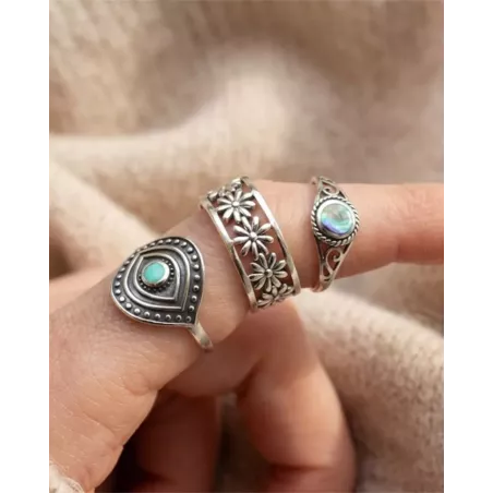 GIA Ring | Protective Turquoise Eye Ring - Moon