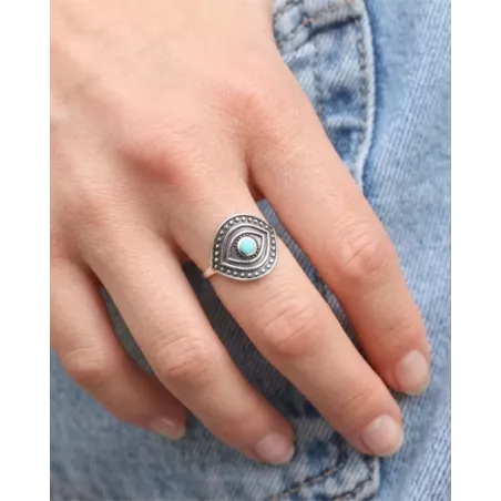 GIA Ring | Protective Turquoise Eye Ring - Moon