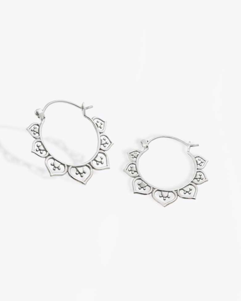Pendientes SARU | Aros en plata mujer con adornos étnicos - moon