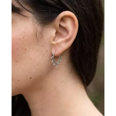 Pendientes DHARMA | Estilo Étnico Boho Calado de Plata de Ley - moon