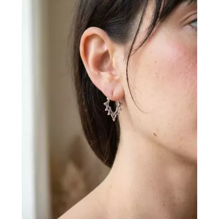 DHARMA Earrings | Ethnic Boho Style Openwork Sterling Silver - moon