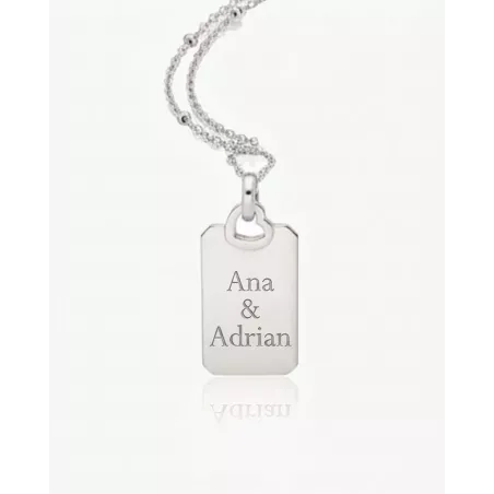 Personalized Silver Breeze Necklace | Engravable Sterling Silver Medal - Moon