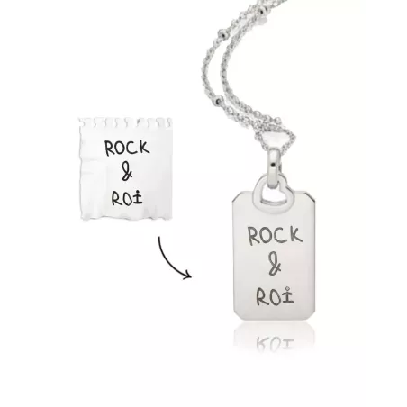 Collar Personalizable Brisa Plata | Medalla grabar en plata de ley - moon