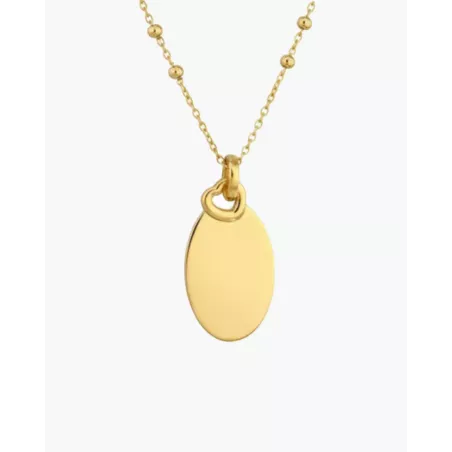 Personalized Medal Necklace | Engravable Plate: Drawing, Word... - moon