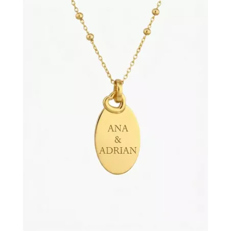 Collar medalla personalizada | Chapa grabable: dibujo, palabra..- moon