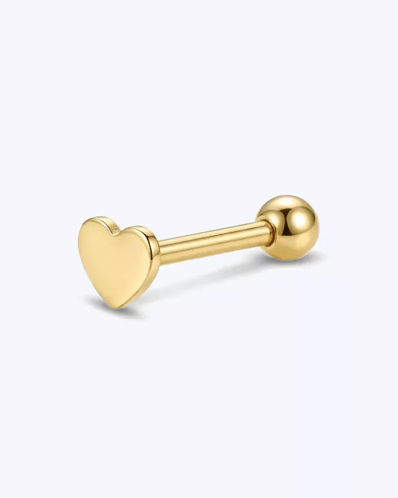 MYRKA Gold Piercing | Ball with Flat Clasp in Gold-Plated Silver - Moon