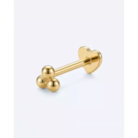 LUVIX Gold Piercing | Gold Plated with Balls and Front Closure - moon