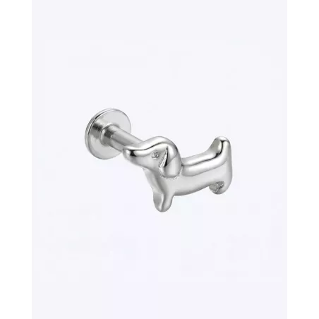 Silver Morlen Piercing | Dachshund Piercing in 925 Sterling Silver - moon