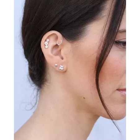 NOMA Silver Piercing | Floral Jewelry for Helix, Flat, and Conch - moon