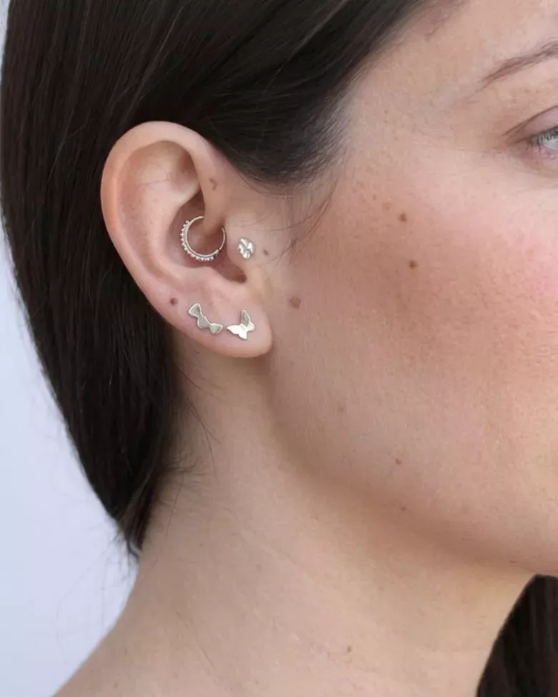 XIREL Silver Piercing | Jewelry for Helix, Conch, and Flat Ears - Moon