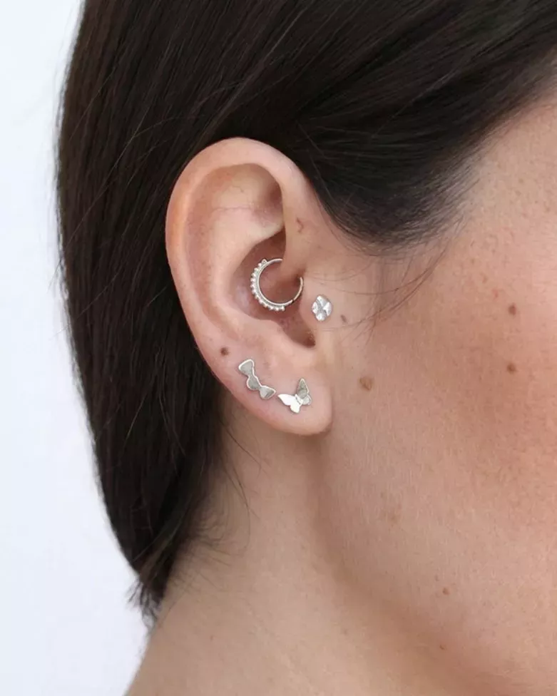 XIREL Silver Piercing | Jewelry for Helix, Conch, and Flat Ears - Moon