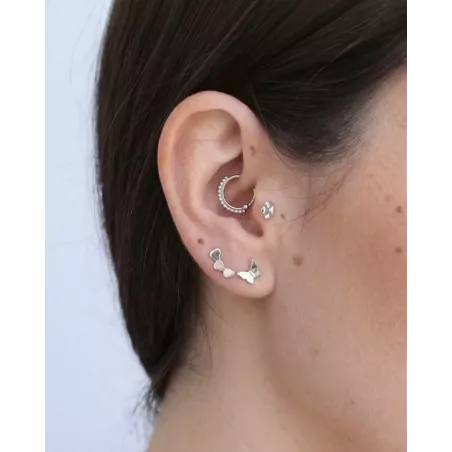 Piercing OLYRA Plata | Mariposa con Rosca Interna Cierre Plano - moon