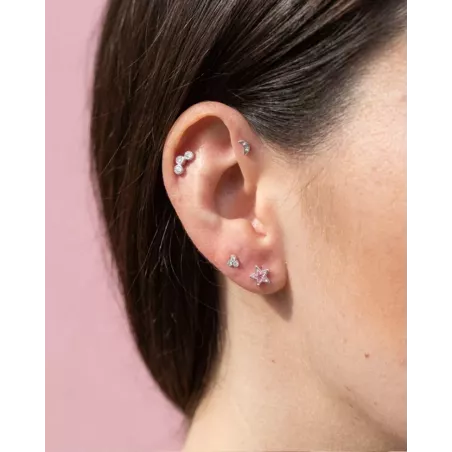 Piercing NIVA Plata | Media Luna Plata 925 con Circonitas - moon
