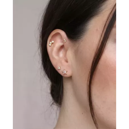 Piercing TARO Oro | Piercing Estrella Dorada con Circonita Rosa - moon