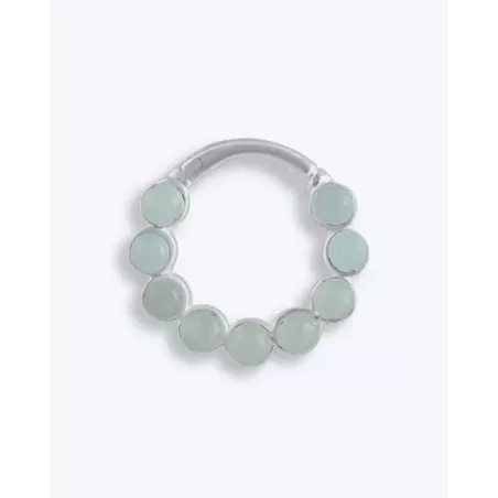 Sterling Silver Septum Clicker Piercing with Natural Amazonite | Moon Plata