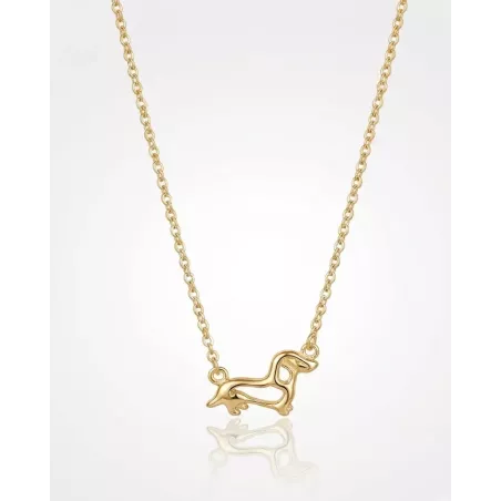 Gold PULSE Necklace | Dachshund Necklace in 925 Sterling Silver - moon