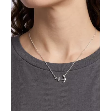 DEVI Silver Necklace | 925 Sterling Silver Anchor Pendant - moon