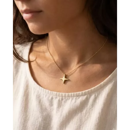 Vienna Gold Necklace | Gold North Star Necklace - moon
