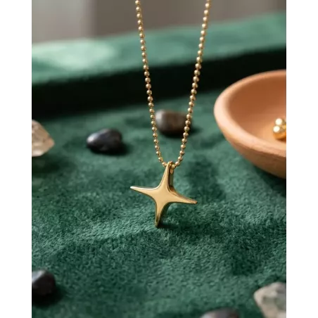 Vienna Gold Necklace | Gold North Star Necklace - moon