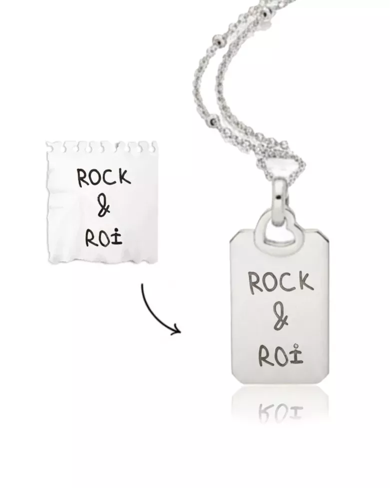 Personalized Silver Breeze Necklace | Engravable Sterling Silver Medal - Moon
