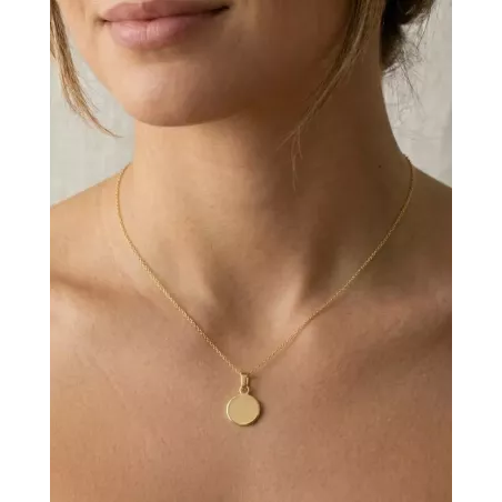 Personalized Medal Necklace | Engravable Plate: Drawing, Word... - moon