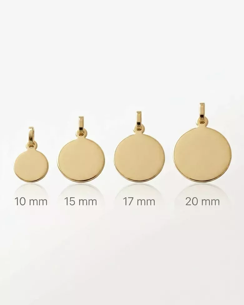 Personalized Medal Necklace | Engravable Plate: Drawing, Word... - moon