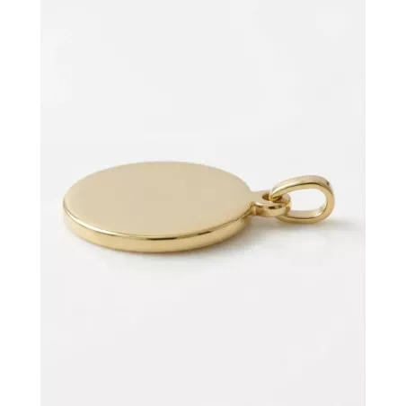 Personalized Medal Necklace | Engravable Plate: Drawing, Word... - moon