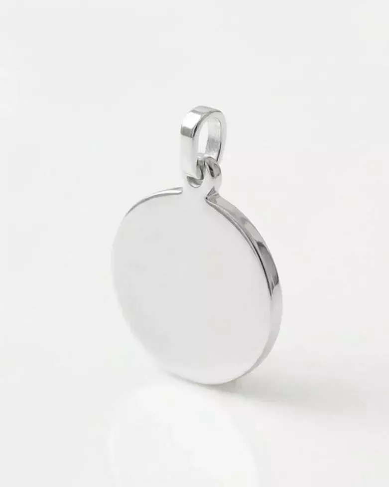 Personalized Medal Necklace | Engravable Plate: Drawing, Word... - moon