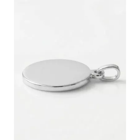 Charm Colgante Redondo Grabable | Chapa Plata Personalizable - moon