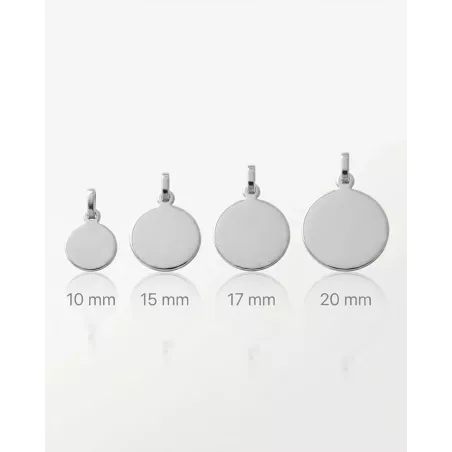 Personalized Medal Necklace | Engravable Plate: Drawing, Word... - moon